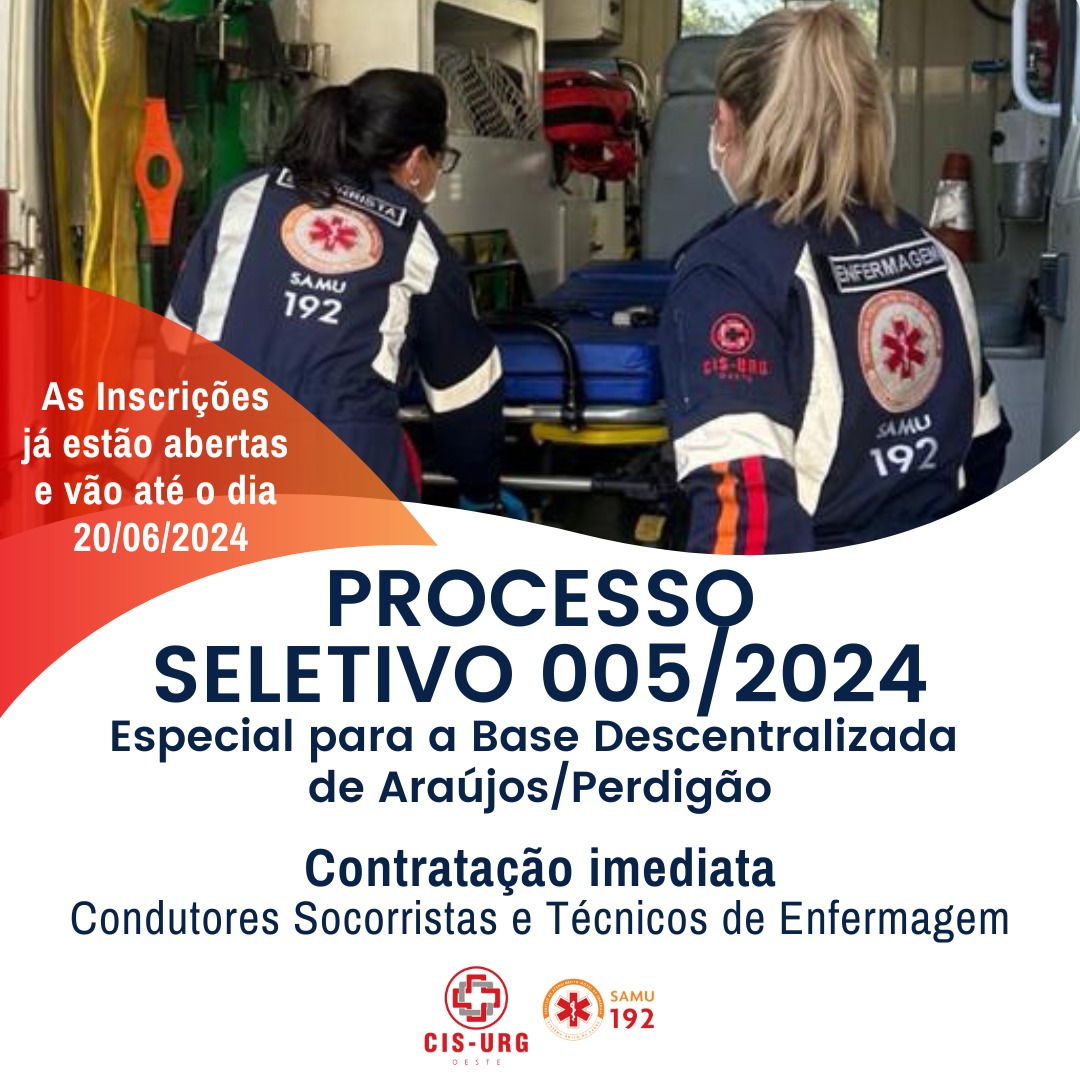 CIS URG Oeste O CIS URG Oeste está inscrições abertas em Processo